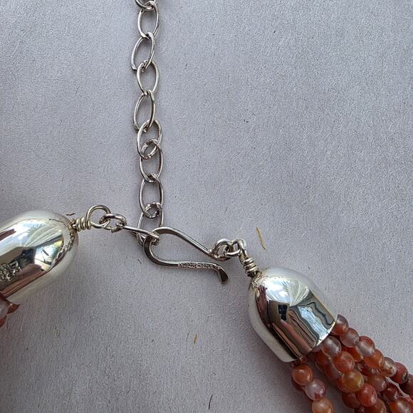 Jay King Multi 8 Strand Necklace 16" Red Agate New Western Coastal Resort - Picture 10 of 11